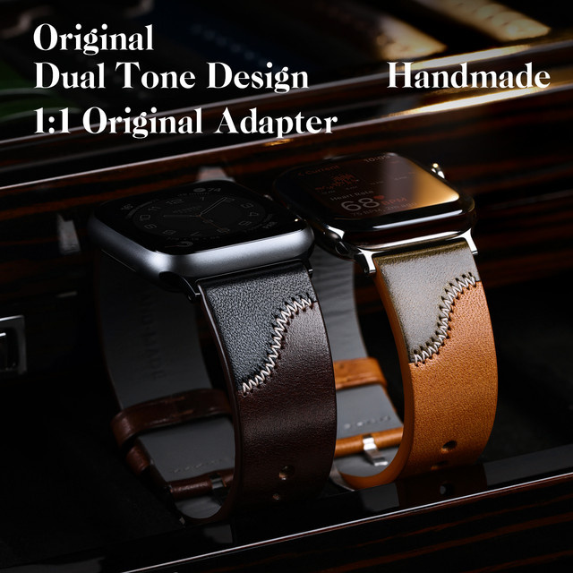 MAIKES Uhrenarmband Leder, Apple Watch Ultra 49 mm, Klassisch - Bild 1