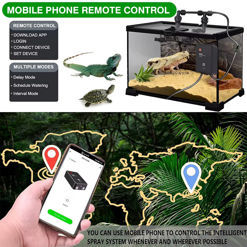Intelligentes Reptilien-Sprühsystem mit WiFi App-Steuerung und Timer in Schwarz - Bild 5