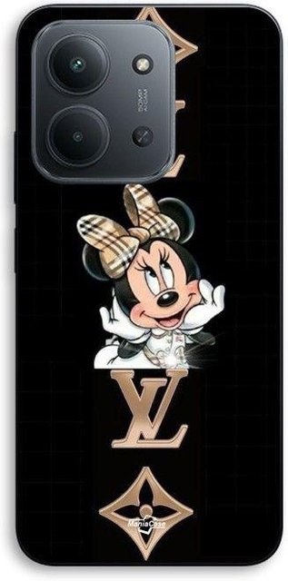 MANIACASE Handyhülle aus flexiblem Silikon TPU für Xiaomi Redmi 15C 5G in Schwarz mit Minnie LV Design - Bild 1
