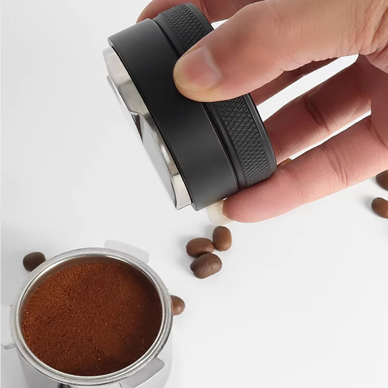 TIME OWNER Kaffeeverteiler und verstellbarer Palm-Tamper in Schwarz aus Edelstahl für 51 mm, 53 mm und 58 mm Siebträger - Bild 3