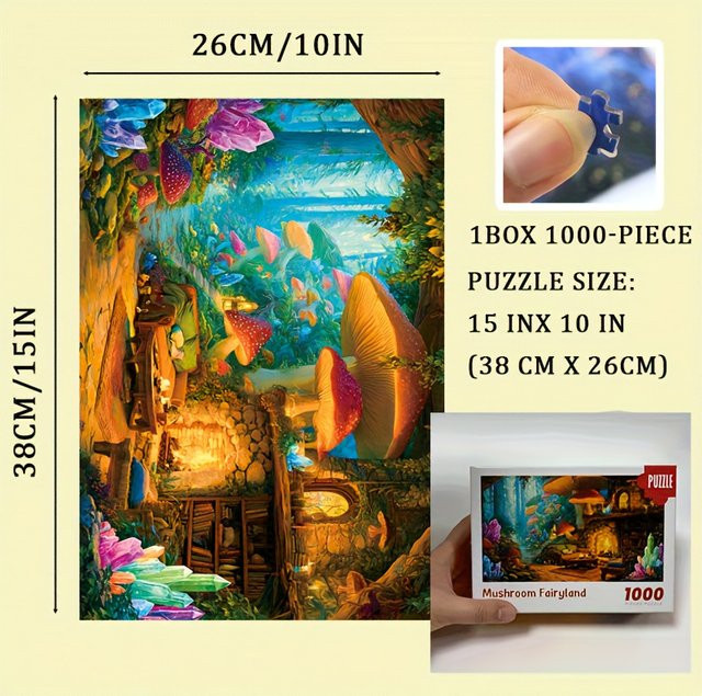 MaxRenard Mushroom Wonderland Mini-Puzzle, 1000 Teile - Bild 1