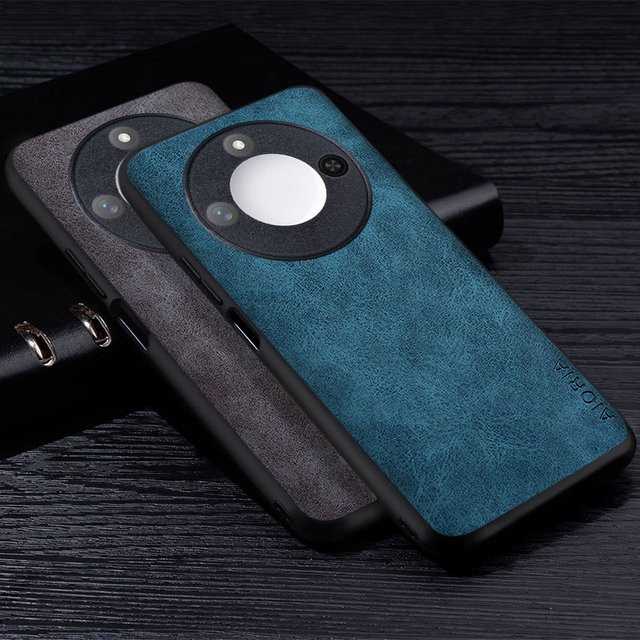 Kratzfeste PU Leder Handyhülle für Honor X9c und Honor X7c in Blau - Bild 1