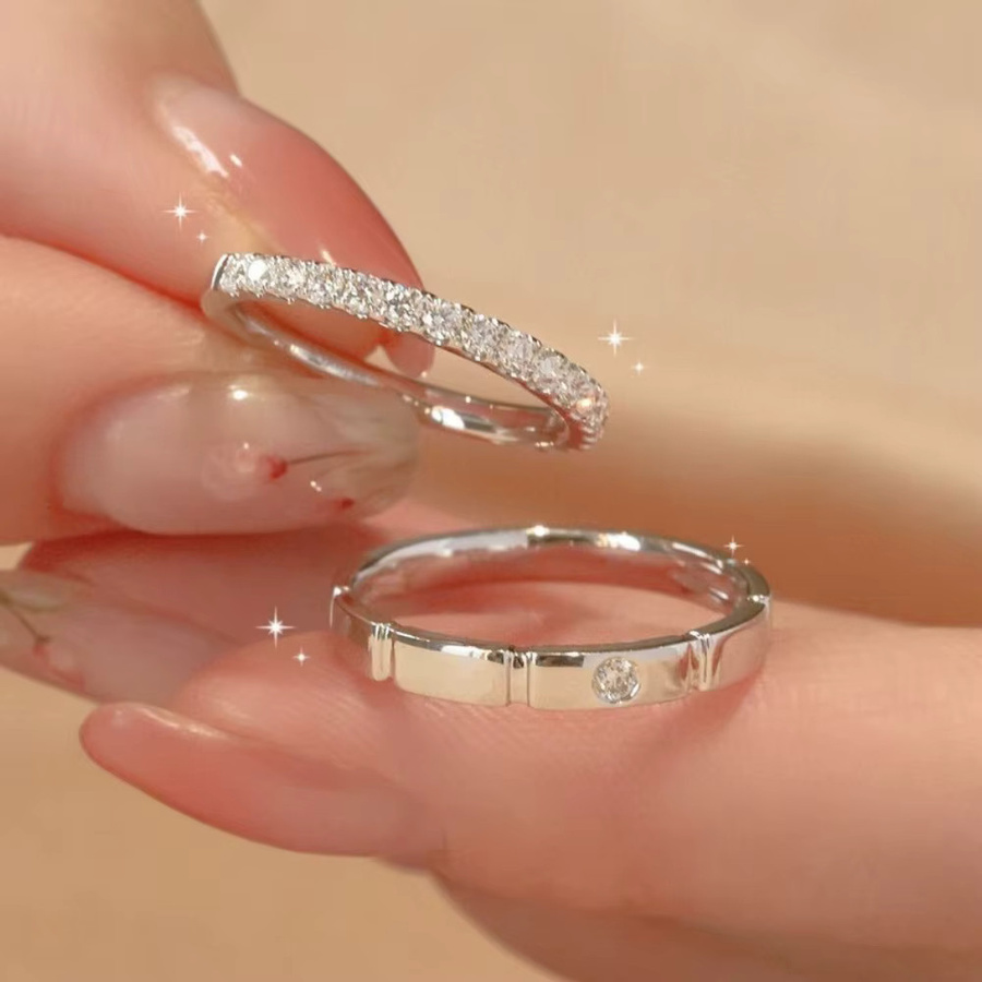 GXTRS Ring-Set, 925 Silber, Moissanit, Unisex - Bild 3