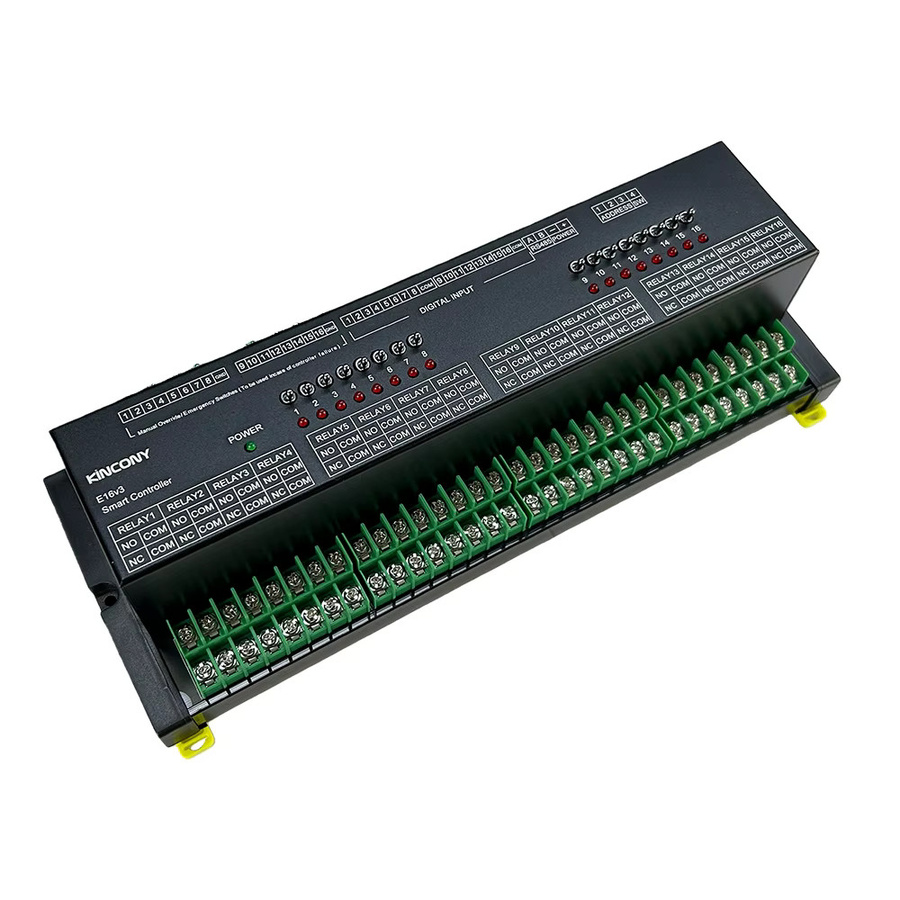 KinCony E16v3 RS485 Modbus DIN-Schienen-Relaismodul mit 16A und abnehmbaren Relais in Schwarz - Bild 2