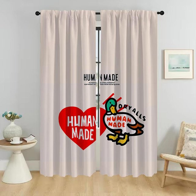 Humanes Made Küchenvorhänge aus Tüll für Wohnzimmer und Schlafzimmer, 2er-Set, Weiß, Breite: 50 cm, Höhe: 70 cm - Bild 1