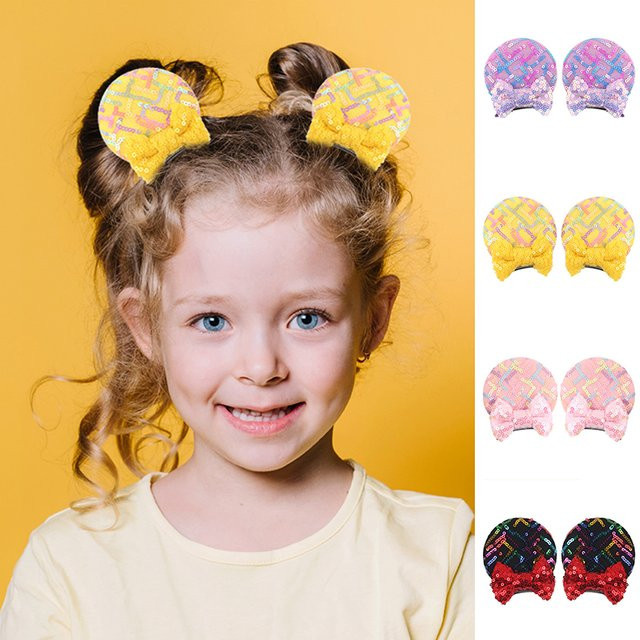 Potdemiel Minnie Maus Ohren-Haarspangen, Pailletten-Schleifen, Mädchen - Bild 1