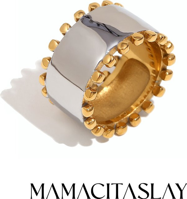 MamacitaSlay Ringe Edelstahl, silberfarben, Perle - Bild 1