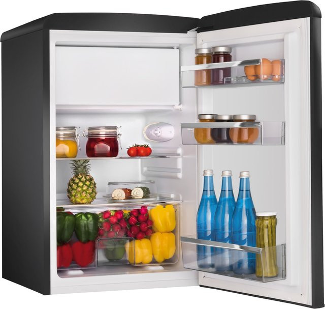Amica Tischkühlschrank KS 15617 MS mit Gefrierfach schwarz matt B/T/H: 55,0 x 61,5 x 137,0 cm - Bild 1