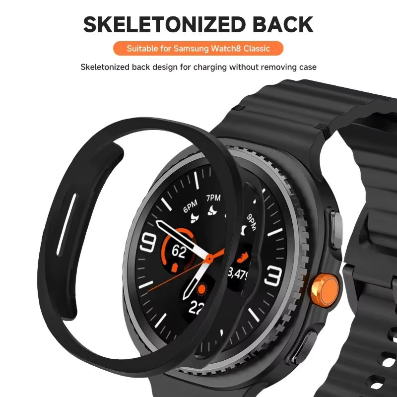 CAOWTAN Schutzhülle mit Silikonband für Samsung Galaxy Watch 8 Classic 46, Galaxy Watch 8 40 und 44, PC-Gehäuse und ausgehöhlte Schutzabdeckung - Bild 3