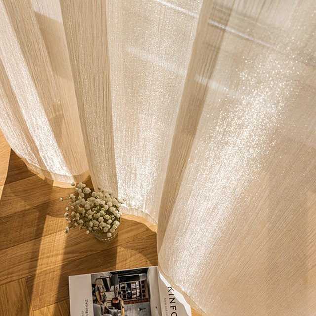 MAKEHOME Tüllvorhang im französischen Stil, Weiß, Transparent, Höhe: 250 cm, Breite: 200 cm - Bild 1