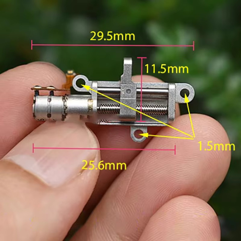SAFENH Micro Tiny 5 mm Präzisions-Planetengetriebe für Schrittmotor, 2 Phasen, 4 Drähte mit linearer Schraube und Metallschieber-Zubehör in Silber - Bild 2