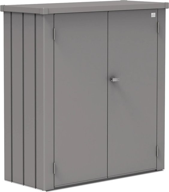 Biohort Terrassenschrank Romeo in Quarzgrau-metallic, abschließbarer Geräteschrank aus Stahlblech mit integrierter Durchlüftung und Regalböden, B/H/T: 132 x 140 x 57 cm - Bild 1