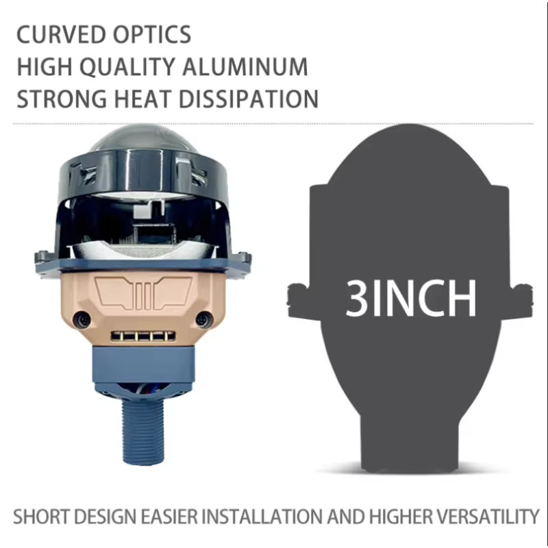JPHZNB T53W LED Scheinwerfer mit 3,0 Zoll Objektiv, 85W High Power und 75W Low Light, 6000K Kaltweiß, Silber - Bild 2