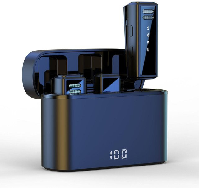 ZFSZ Studio J88 Professionelles Drahtloses Lavalier-Mikrofon mit Ladebox und Rauschunterdrückung für iPhone, Android und PC in Schwarz - Bild 1
