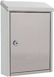 Rottner Briefkasten Ferrara Wandmontage mit Zylinderschloss in Silber aus Edelstahl, B: 21,0 cm, T: 7,0 cm, H: 29,0 cm - Bild 1