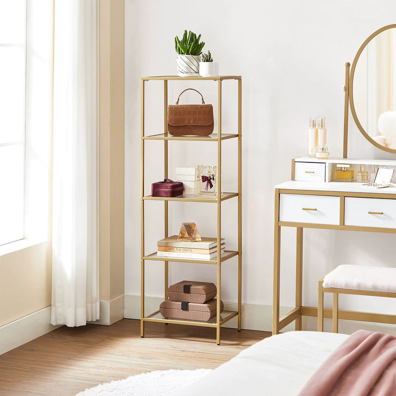 VASAGLE Badezimmerregal als Standregal aus Metall in Gold, modern und glänzend - Bild 2