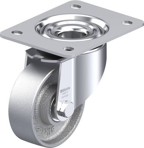Blickle Lenkrolle LK-G 100K-3 in Silber, Rad-Durchmesser: 100 mm, Tragfähigkeit: 350 kg, verzinkter Stahl - Bild 1