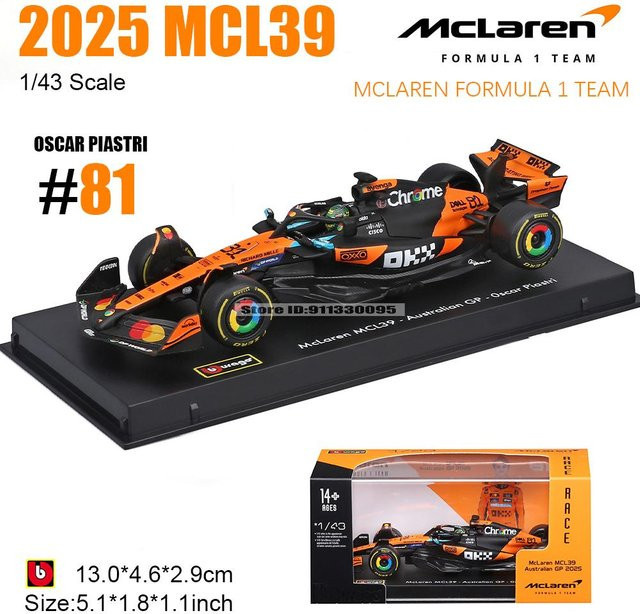 Bburago McLaren F1 Mcl39, Automodell, 1:43, ab 14 Jahren - Bild 1