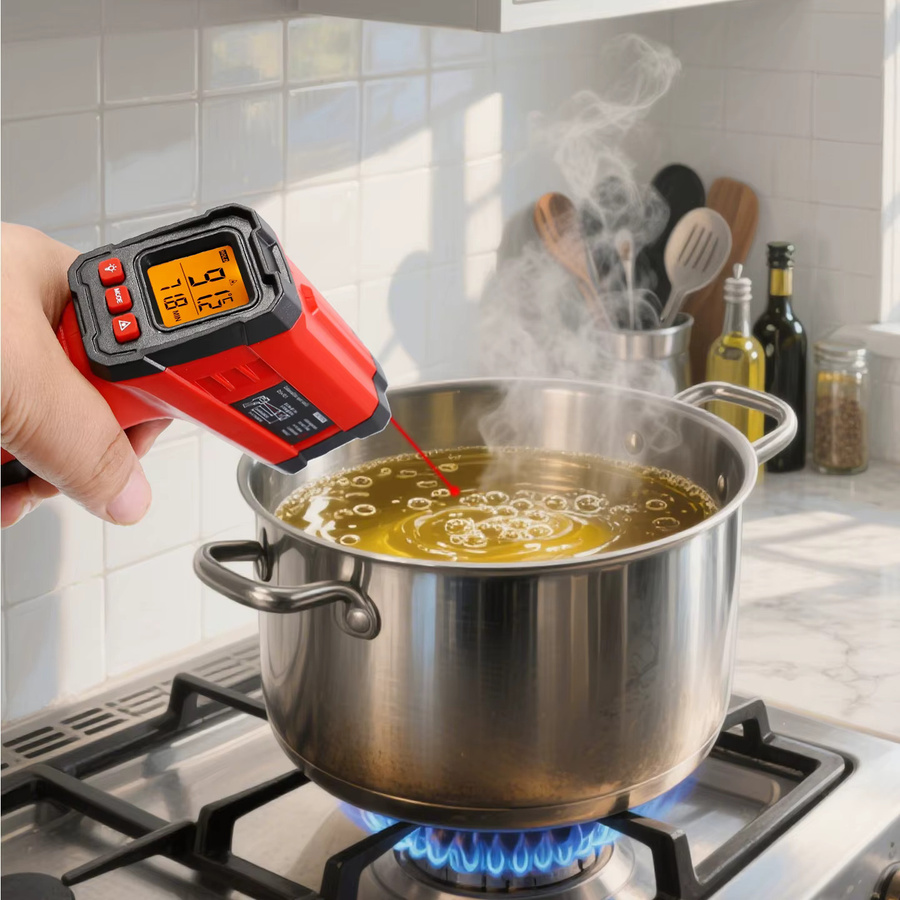 IVOLWIN Infrarot-Thermometerpistole in Rot zur Messung der Grill-, Fleisch- und Öltemperatur - Bild 6
