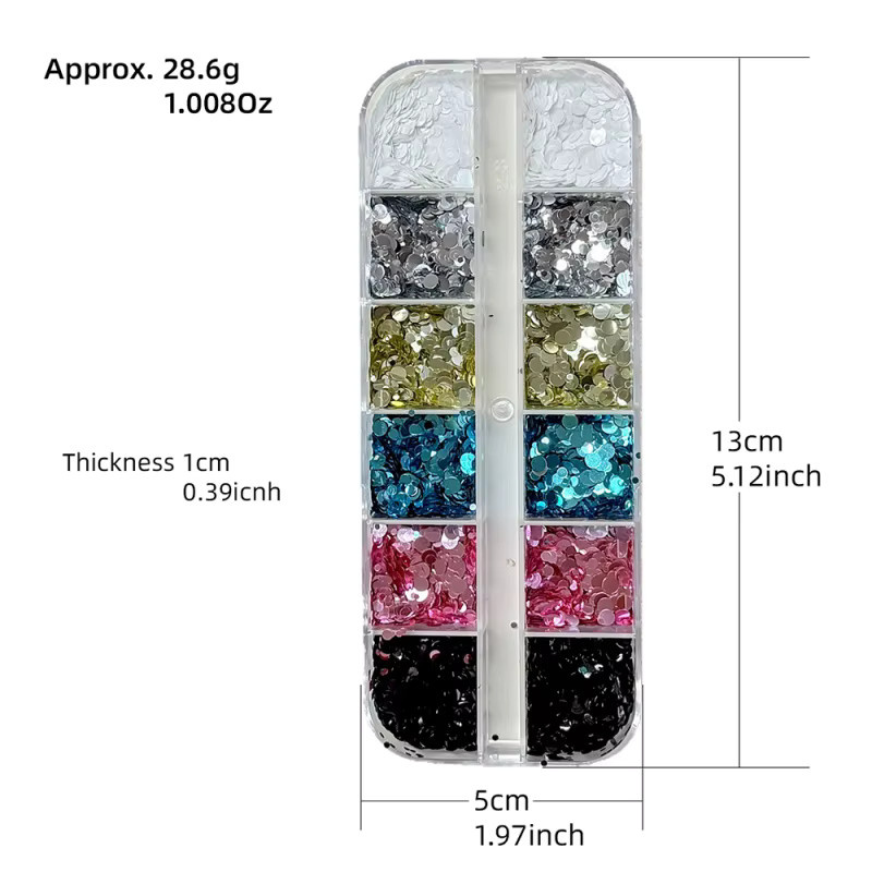 MAFANAILS Nagelglitzer Pailletten, Pink, Glänzend, 1 Box - Bild 4