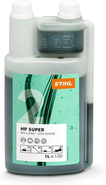 Stihl Zweitaktmotorenöl HP Super in der Dosierflasche, Orange-Grau - Bild 1