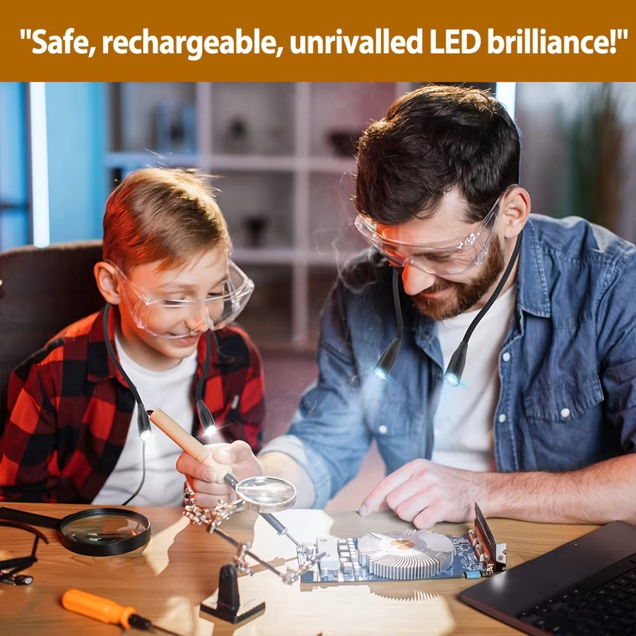 KDULIT LED Nackenleselampe, Dimmbare Tragbare Buchleuchte in Schwarz für Handarbeit und Lesen, Batteriebetrieben mit 3 Lichtfarben - Bild 3
