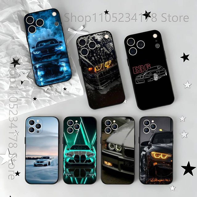 Schwarz Weiß Autotelefonhülle für iPhone 17, 16, 15, 14, 13, 12, 11 Pro, Max, Plus, Air, Mini Schutzhülle - Bild 1