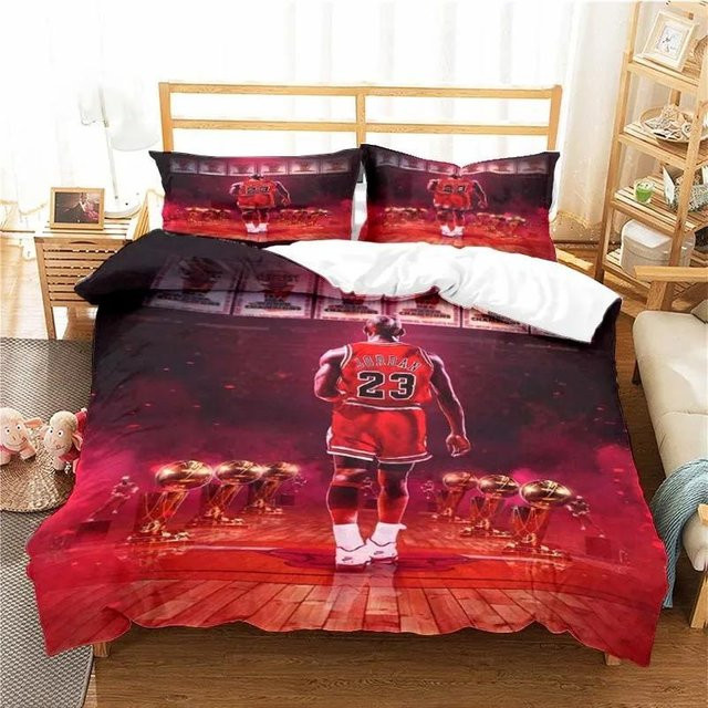 Bettwäsche Set Binchi Fitness Basketballstar Nr. 23 in Rot mit Bettbezug und Kissenbezug aus Mikrofaser, B/H: 135 x 200 cm - Bild 1
