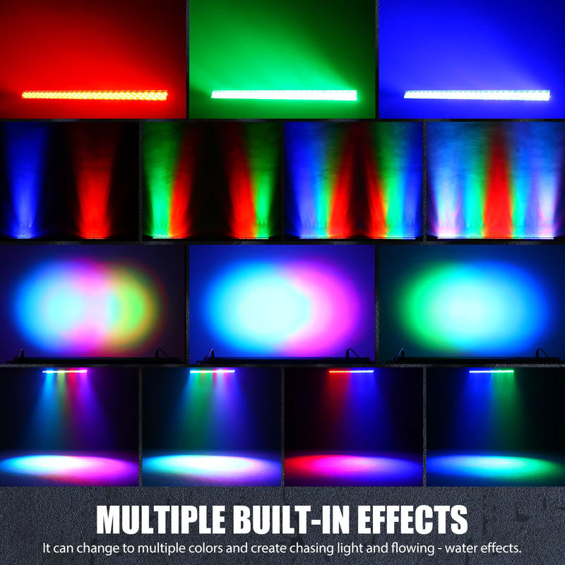 U'King 2er-Set RGB LED Wall Wash Light mit 252 LEDs, DMX512 Bar Bühnenlicht für DJ, Konzert und Hochzeit, Schwarz, Multicolour - Bild 3