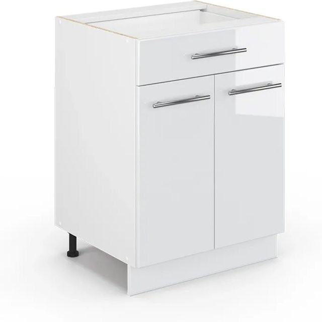 Vicco Badschrank Fame-Line Weiß Hochglanz mit Schublade und Soft-Close-Türen, B/H: 60 x 82 cm - Bild 1