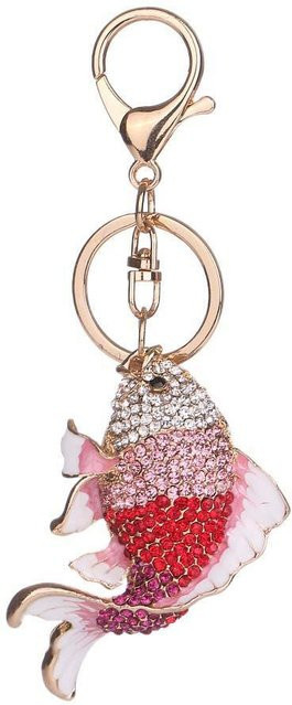 Schlüsselanhänger Goldfisch, Strass, Karabinerhaken, Unisex - Bild 1