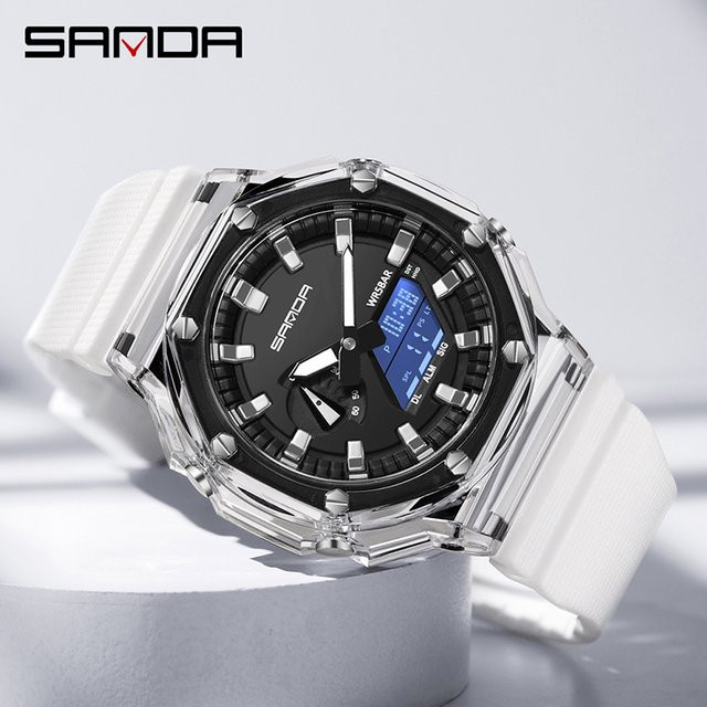 Sanda Digitaluhr, Quarz, Kunststoff, Schwarz, Unisex - Bild 1