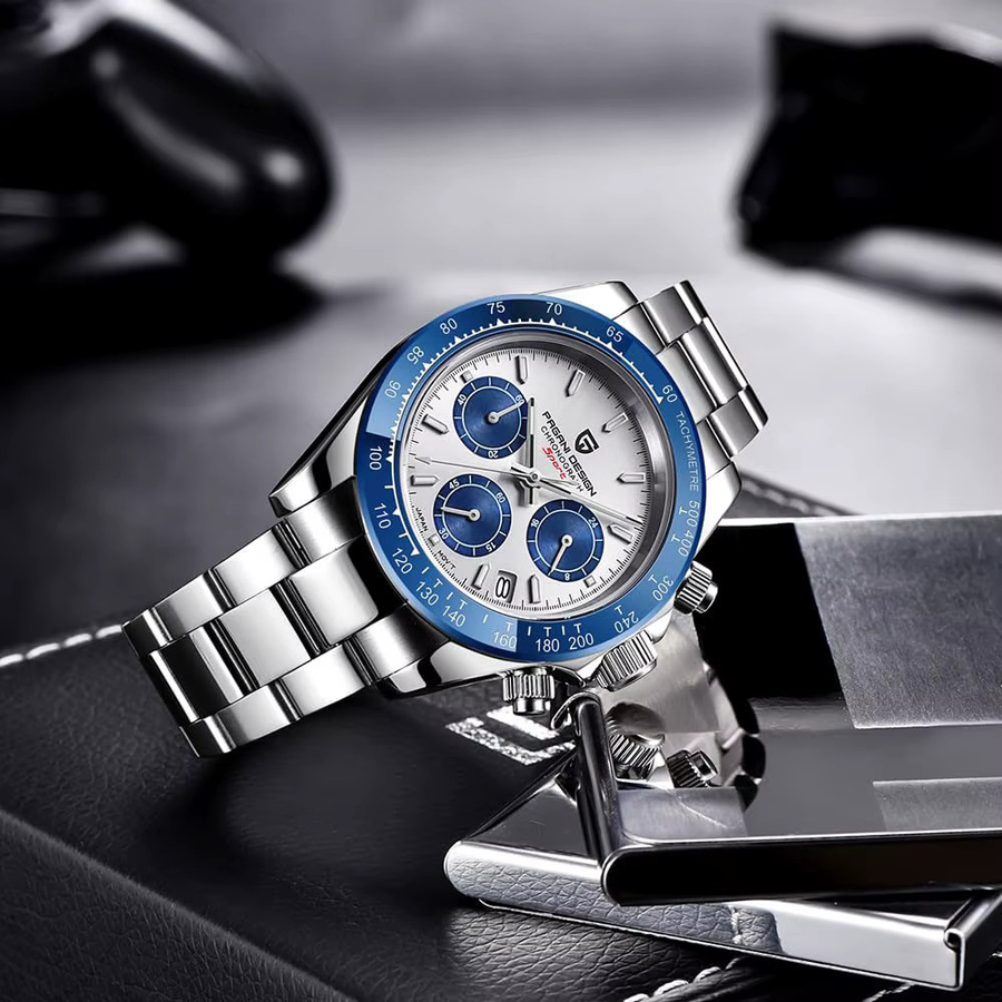 PAGANI DESIGN Chronograph, Quarz, Edelstahl, Saphirglas, Blau, Herren - Bild 5