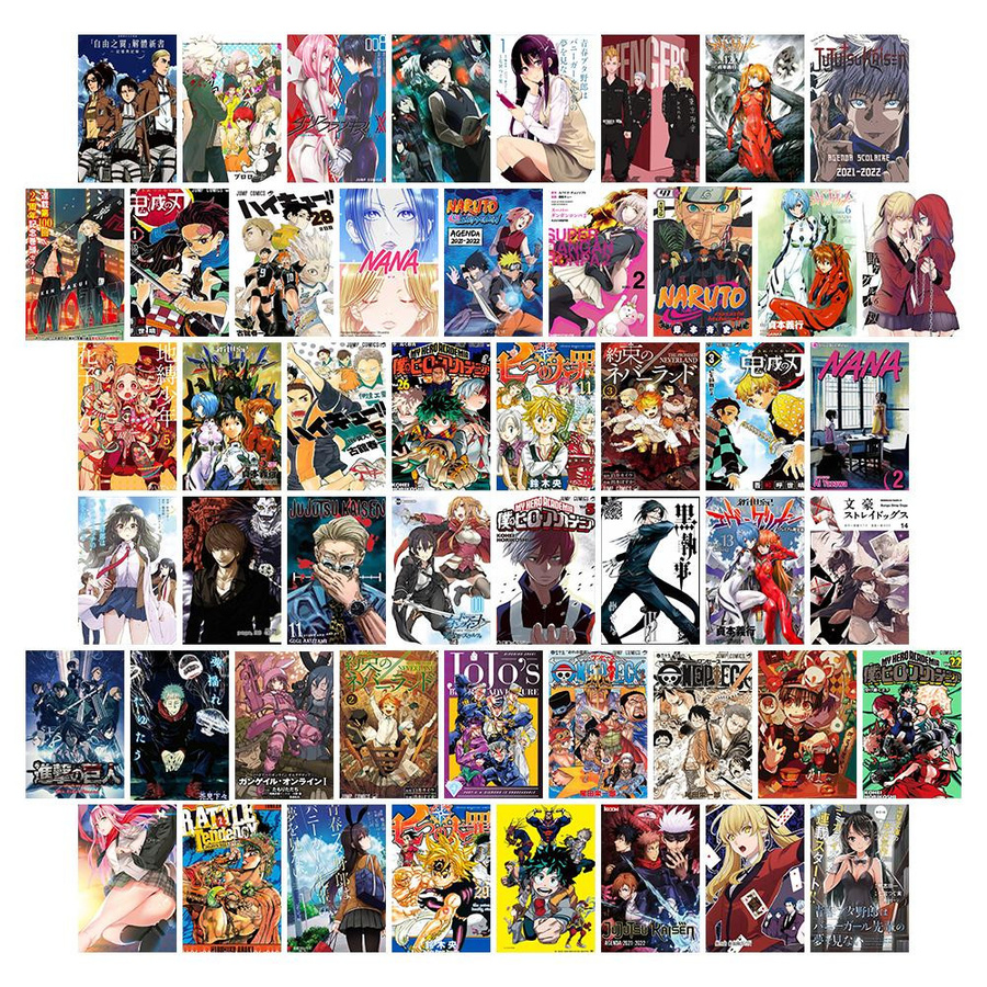 50 Stück Anime Manga Panel Wand Collage Kit Sunshine Days in Multicolor zur DIY Kunst Dekoration für dein Wohnzimmer oder Schlafzimmer - Bild 9