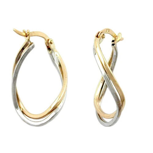 SIGO Creolen bicolor, teil-rhodiniert, Gold 375, Unisex - Bild 1