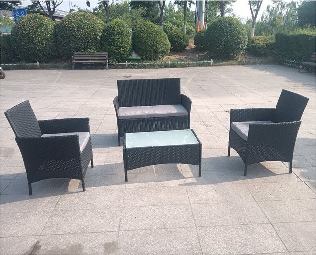 HTI-Living Gartenmöbel Set Wiebke 4-teilig aus Stahl in Anthrazit - Bild 1