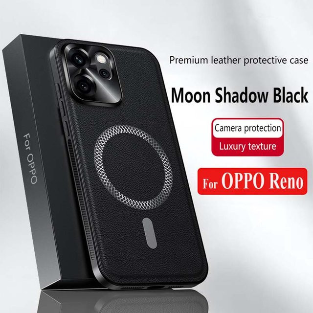 Stoßfeste MagSafe Handyhülle mit Metall-Kameraschutz für OPPO Reno 14 13 12 11 10 Pro und Reno 14F 13F 12F 11F von CYYWN in Schwarz oder Grün - Bild 1