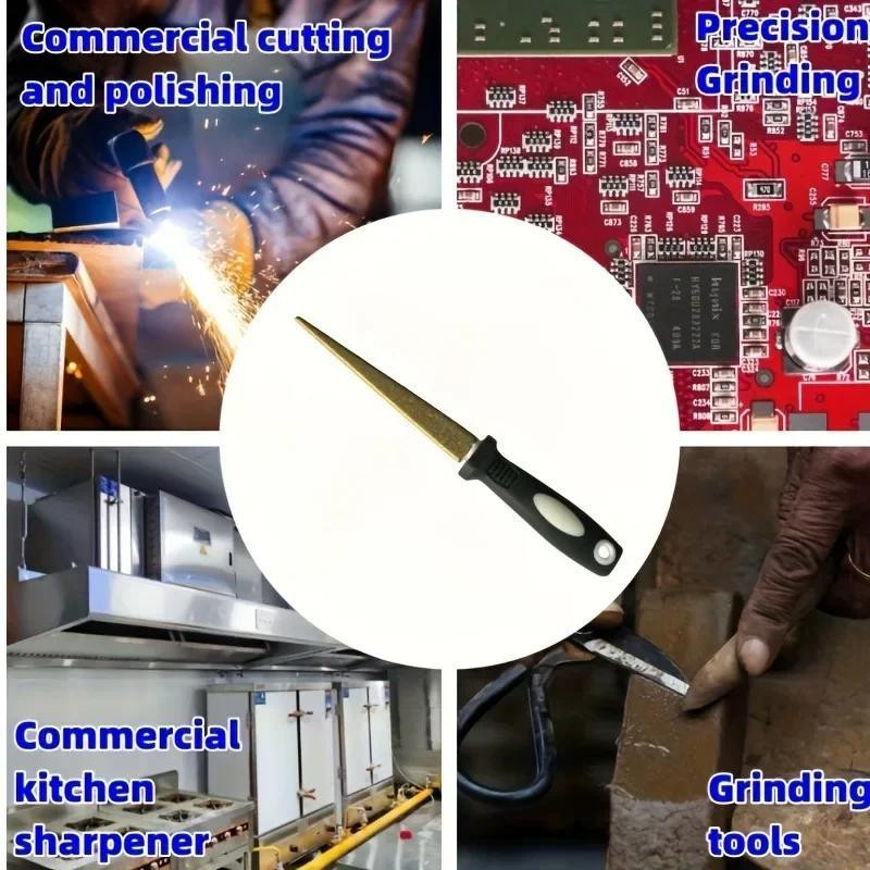 Diamant-Schärfstein mit doppelseitigem flachem und gebogenem Design und ergonomischem Griff in Größe M - Bild 2