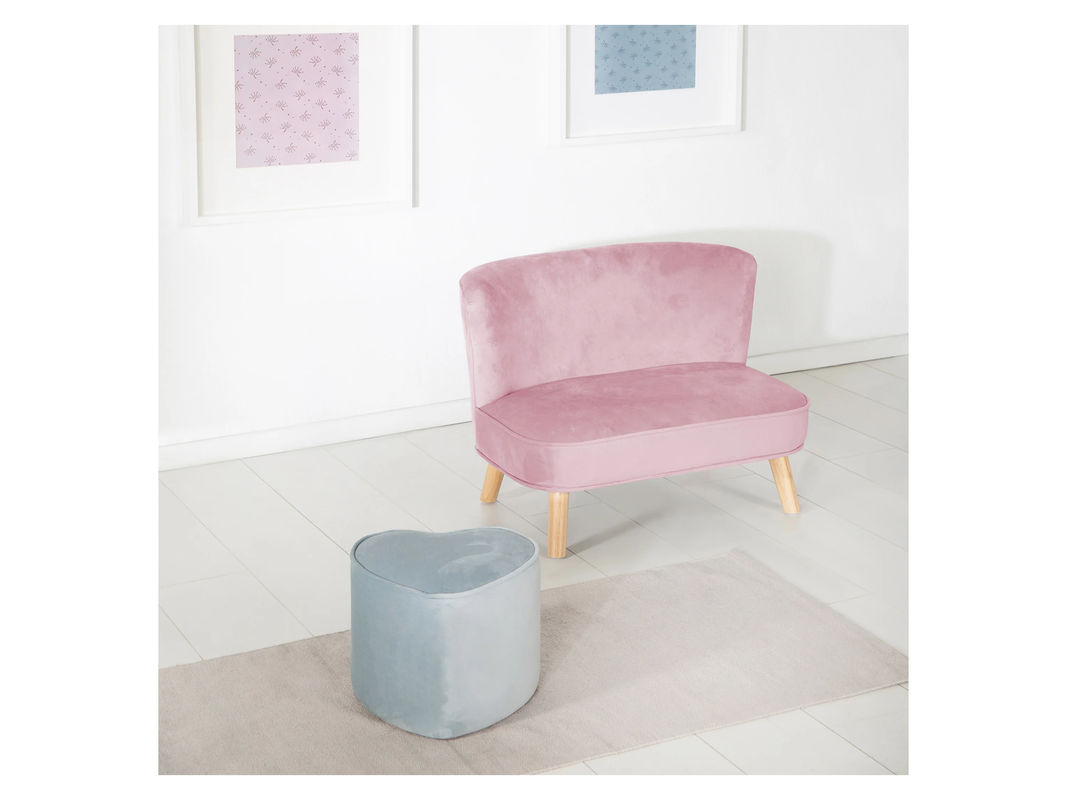 ROBA Kindersofa 2-Sitzer im Skandi Stil mit Armlehnen in Mauve/Purple aus Holz und Polyester - Bild 3