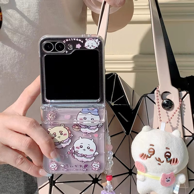 Chiikawa Anime Kartenetui-Handyhülle mit Trageschlaufe für Samsung Galaxy Z Flip 7 6 5 4 3 - Bild 6
