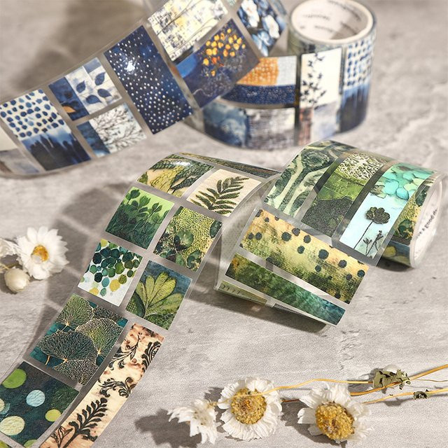 Mr.Paper Washi Tape Vintage Materialband mit Blumenmuster in Multicolour für DIY Scrapbooking und Tagebuchgestaltung, 200 cm - Bild 1