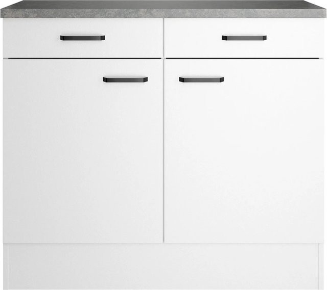 OPTIFIT Unterschrank Bonn214 Weiß matt, B/T/H: 100 x 50 x 88 cm - Bild 1