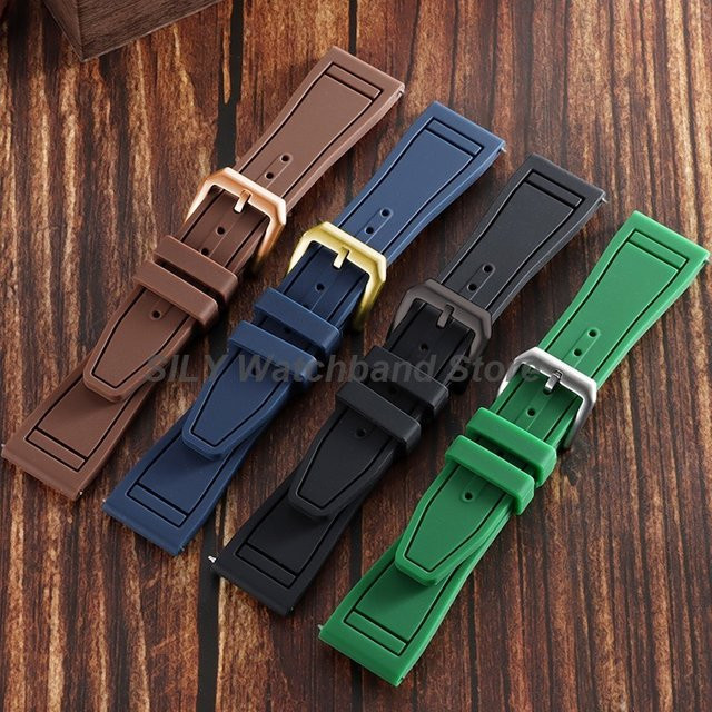 asukaband Uhrenarmband Silikon, 20/21/22mm, Schwarz, Herren - Bild 1