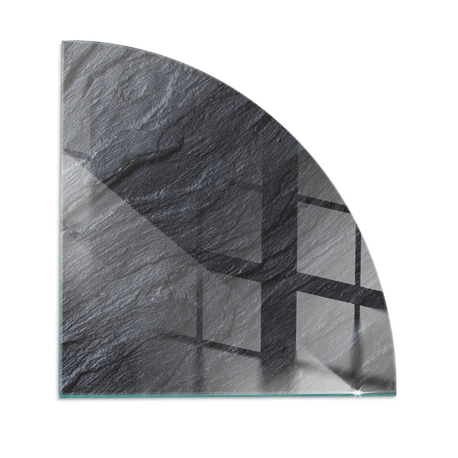 Tulup Glasplatte für Kamin mit Steinoberflächenstruktur in Schwarz, B/T: 100 x 100 cm - Bild 2