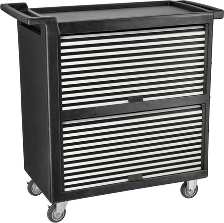 VEGA Servierwagen Tjugo in Silber/Schwarz mit Rollen, B/T/H: 105,5 x 50,5 x 103,5 cm