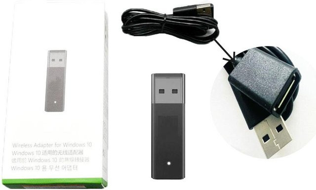 Topfactory Drahtloser USB-Adapter mit Extendline für Xbox One, Xbox Series X und Windows 10 Controller, Bluetooth, Schwarz - Bild 1