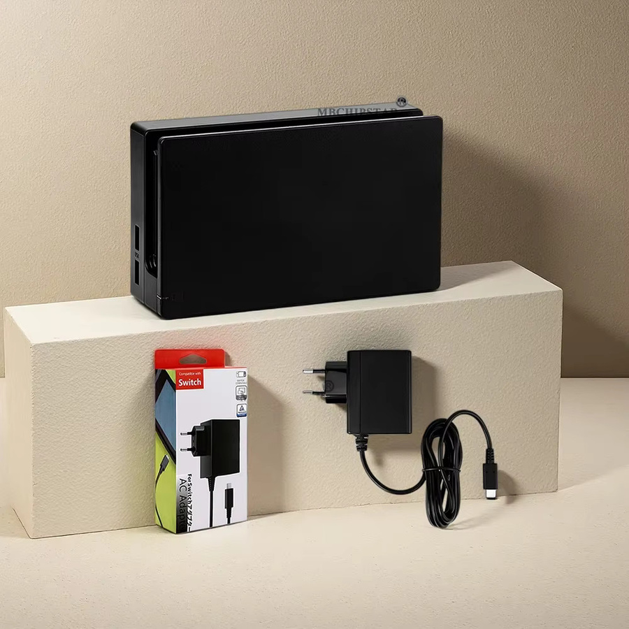 MBCHIPSTAR 2-in-1 Ladestation für Nintendo Switch mit HDMI-Kompatibilität und AC-Adapter, Schwarz - Bild 1