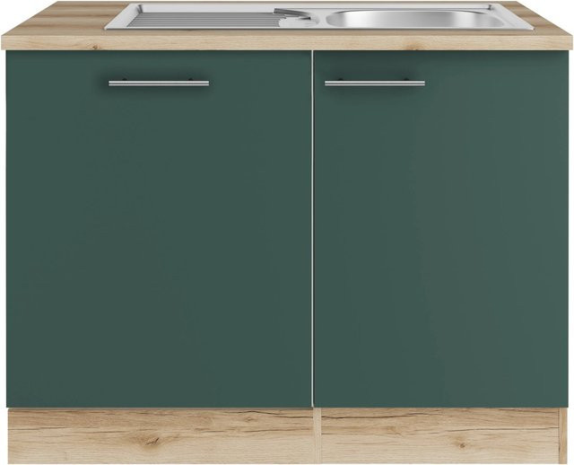 OPTIFIT Savona405 Küchen-Spülenschrank-Set in Steingrün mit modernem Design und mattem Finish - Bild 1