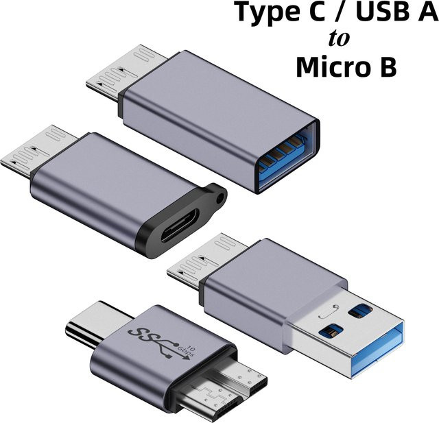 Samsung USB 3.0 Micro B auf Typ C Adapter und USB A auf Micro B Datenübertragungskonverter für Laptop und Festplatten - Bild 1