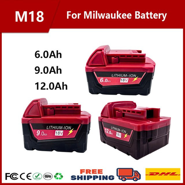 Milwaukee M18 Akkuladegerät 18V für Elektrowerkzeug-Akkus M18B5 48-11-1860 in Rot - Bild 1